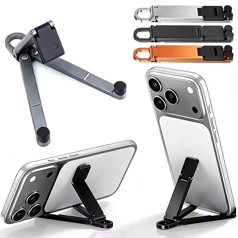 Phone Accessory - Foldable Keychain Phone Stand Multi-Angle Adjustable