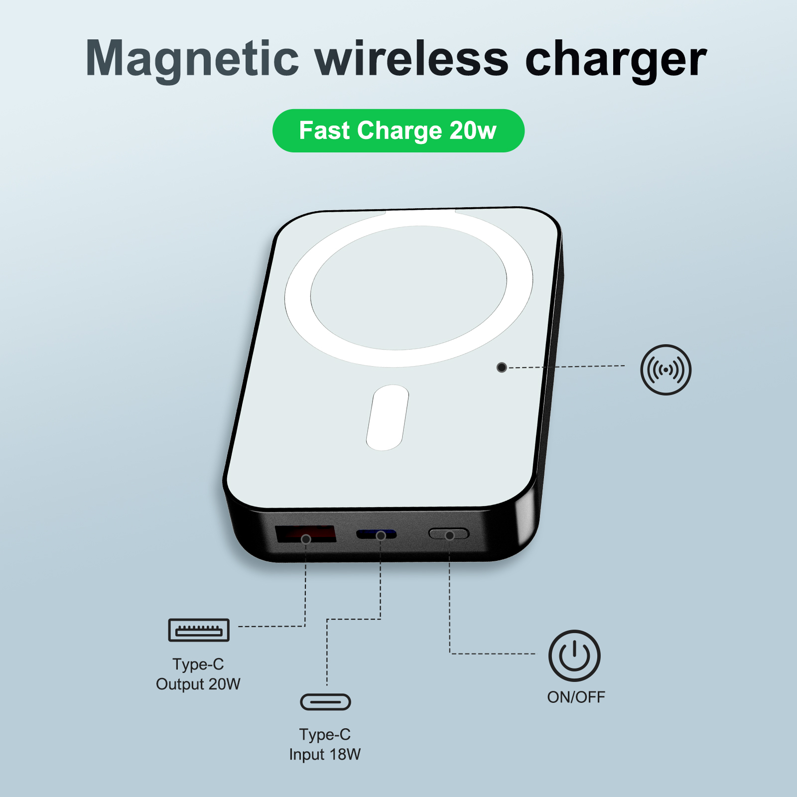 Magnetic Wireless Portable Cha - огляд і ціна Phone Accessories Wholesale