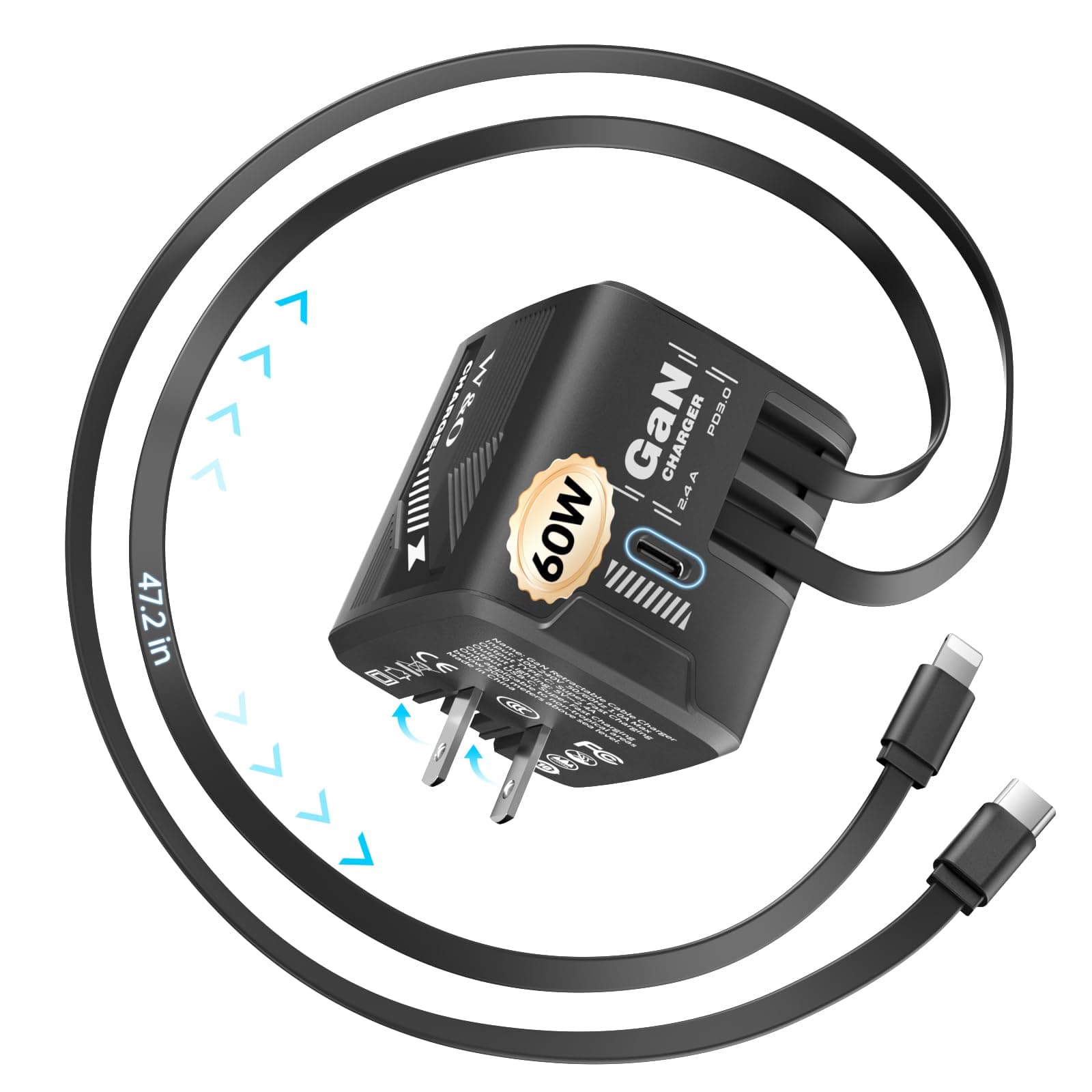 W & O 60W GAN Fast Charger for - огляд і ціна Phone Accessories Wholesale