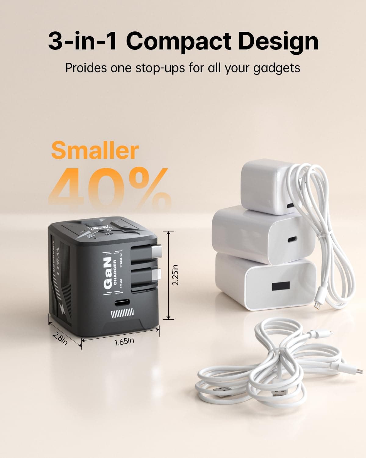 W & O 60W GAN Fast Charger for - огляд і ціна Phone Accessories Wholesale